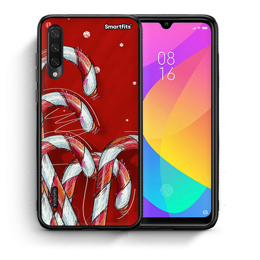 Θήκη Xiaomi Mi A3 Candy Cane από τη Smartfits με σχέδιο στο πίσω μέρος και μαύρο περίβλημα | Xiaomi Mi A3 Candy Cane case with colorful back and black bezels