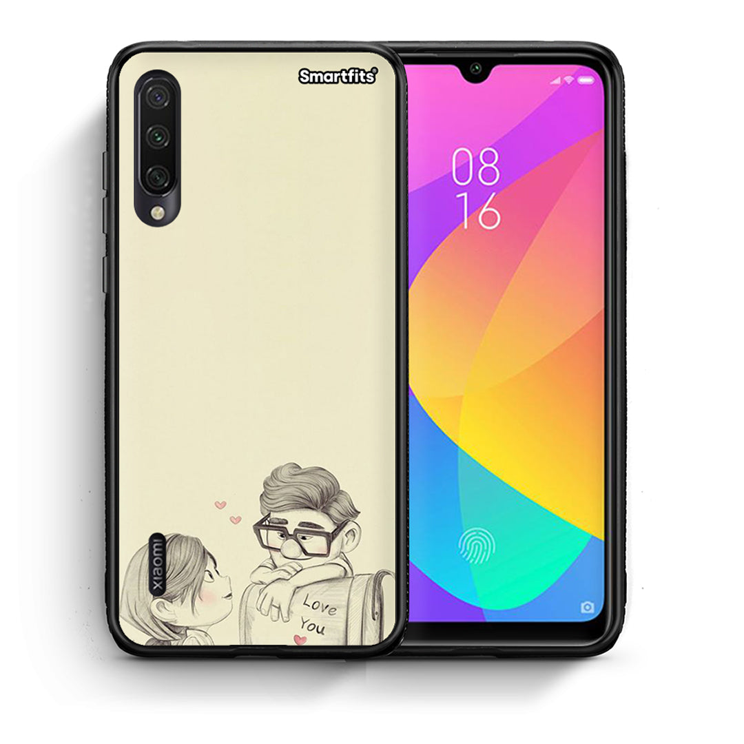 Θήκη Xiaomi Mi A3 Carl And Ellie από τη Smartfits με σχέδιο στο πίσω μέρος και μαύρο περίβλημα | Xiaomi Mi A3 Carl And Ellie case with colorful back and black bezels