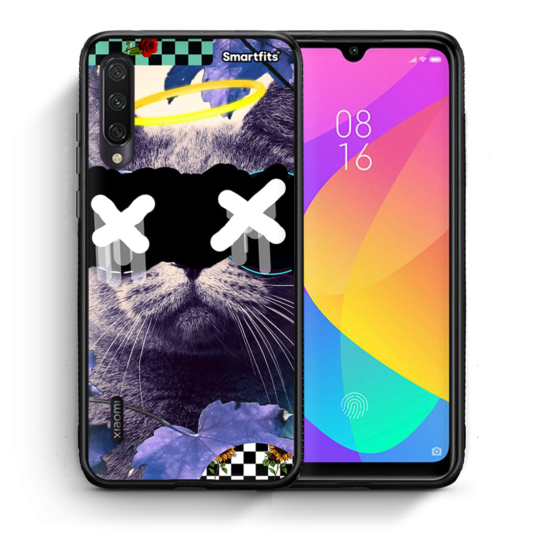 Θήκη Xiaomi Mi A3 Cat Collage από τη Smartfits με σχέδιο στο πίσω μέρος και μαύρο περίβλημα | Xiaomi Mi A3 Cat Collage case with colorful back and black bezels