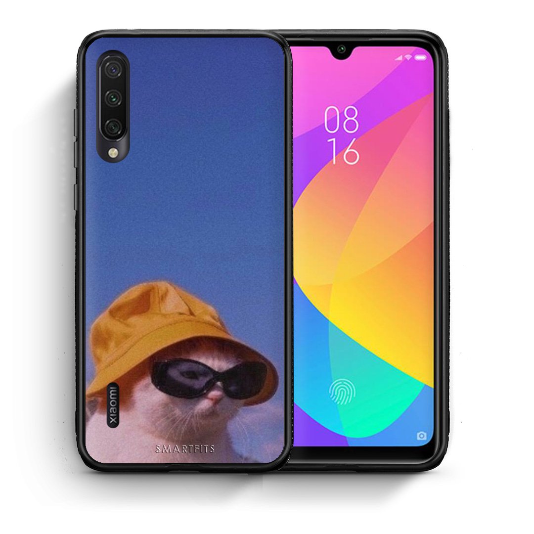 Θήκη Xiaomi Mi A3 Cat Diva από τη Smartfits με σχέδιο στο πίσω μέρος και μαύρο περίβλημα | Xiaomi Mi A3 Cat Diva case with colorful back and black bezels