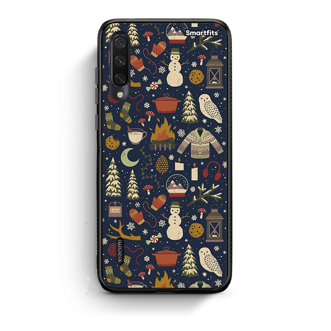 Xiaomi Mi A3 Christmas Elements θήκη από τη Smartfits με σχέδιο στο πίσω μέρος και μαύρο περίβλημα | Smartphone case with colorful back and black bezels by Smartfits