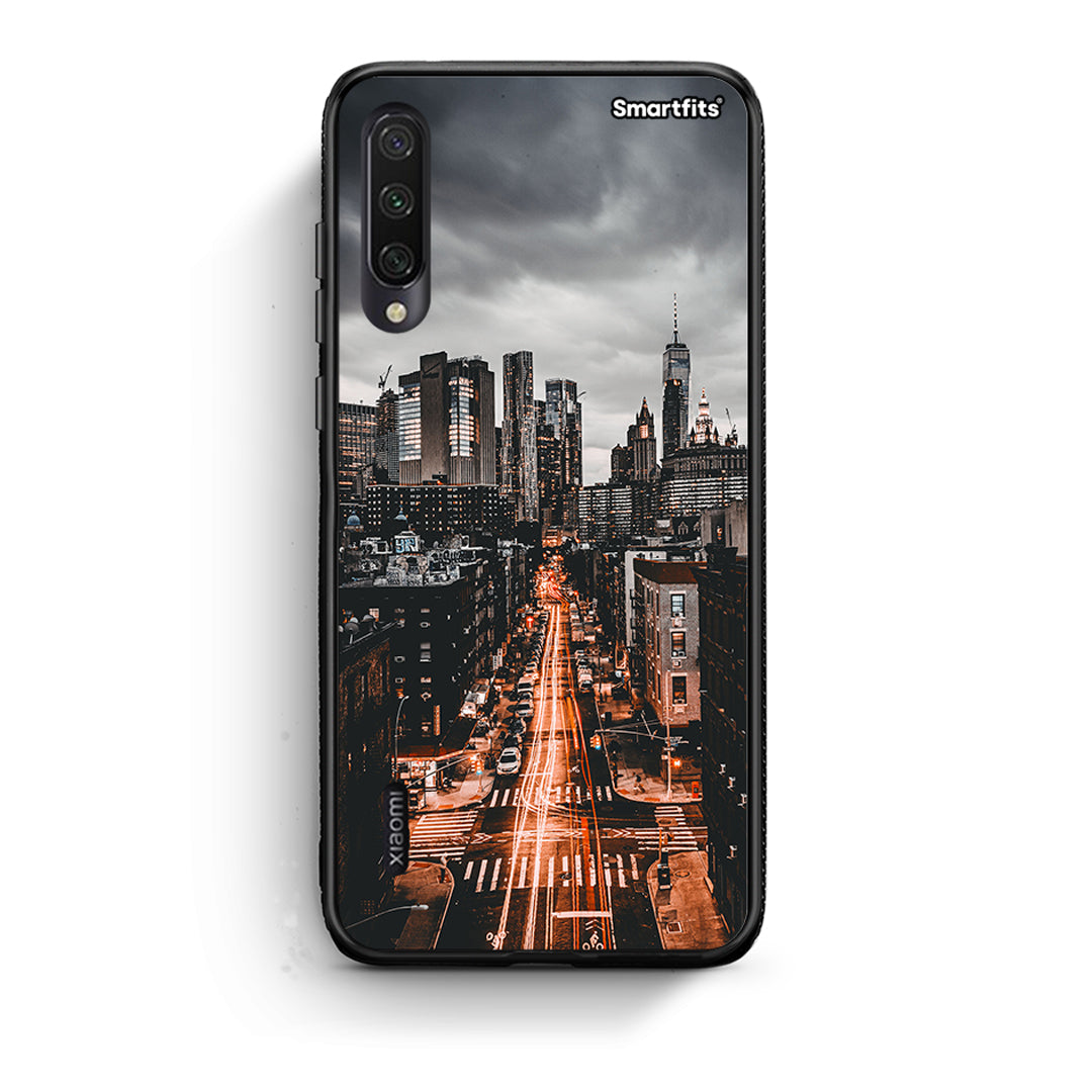 Xiaomi Mi A3 City Lights θήκη από τη Smartfits με σχέδιο στο πίσω μέρος και μαύρο περίβλημα | Smartphone case with colorful back and black bezels by Smartfits