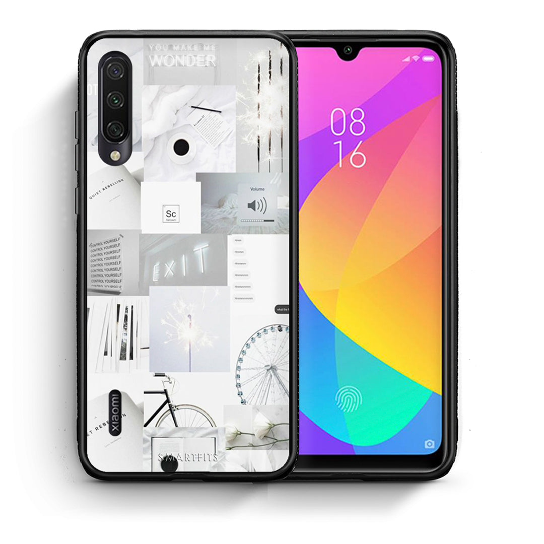 Θήκη Αγίου Βαλεντίνου Xiaomi Mi A3 Collage Make Me Wonder από τη Smartfits με σχέδιο στο πίσω μέρος και μαύρο περίβλημα | Xiaomi Mi A3 Collage Make Me Wonder case with colorful back and black bezels