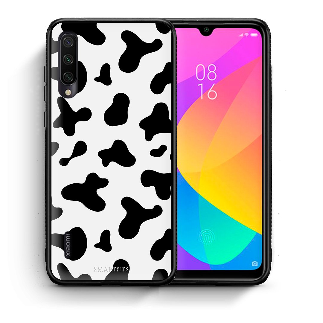 Θήκη Xiaomi Mi A3 Cow Print από τη Smartfits με σχέδιο στο πίσω μέρος και μαύρο περίβλημα | Xiaomi Mi A3 Cow Print case with colorful back and black bezels