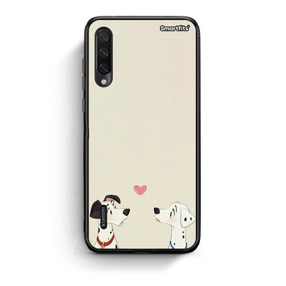 Xiaomi Mi A3 Dalmatians Love θήκη από τη Smartfits με σχέδιο στο πίσω μέρος και μαύρο περίβλημα | Smartphone case with colorful back and black bezels by Smartfits
