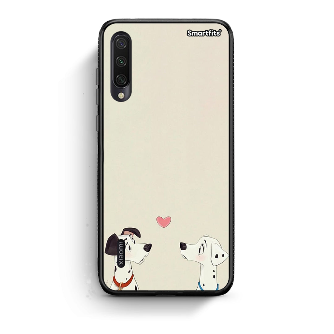 Xiaomi Mi A3 Dalmatians Love θήκη από τη Smartfits με σχέδιο στο πίσω μέρος και μαύρο περίβλημα | Smartphone case with colorful back and black bezels by Smartfits