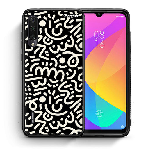 Θήκη Xiaomi Mi A3 Doodle Art από τη Smartfits με σχέδιο στο πίσω μέρος και μαύρο περίβλημα | Xiaomi Mi A3 Doodle Art case with colorful back and black bezels