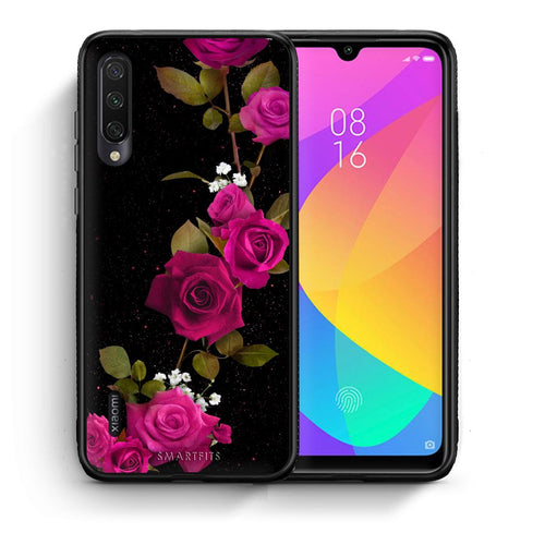 Θήκη Xiaomi Mi A3 Red Roses Flower από τη Smartfits με σχέδιο στο πίσω μέρος και μαύρο περίβλημα | Xiaomi Mi A3 Red Roses Flower case with colorful back and black bezels