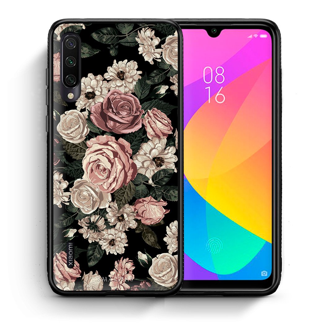 Θήκη Xiaomi Mi A3 Wild Roses Flower από τη Smartfits με σχέδιο στο πίσω μέρος και μαύρο περίβλημα | Xiaomi Mi A3 Wild Roses Flower case with colorful back and black bezels