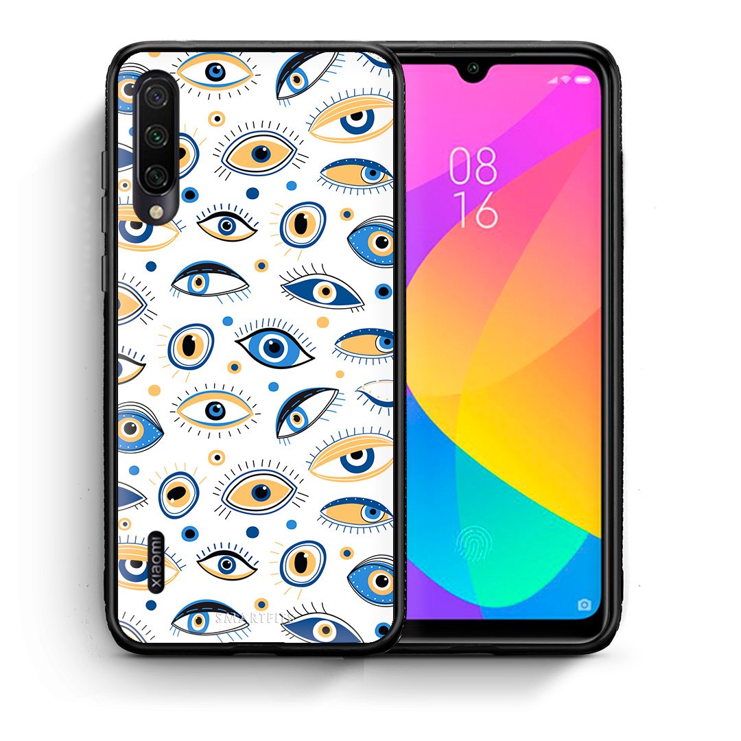 Θήκη Xiaomi Mi A3 Ftou Ftou από τη Smartfits με σχέδιο στο πίσω μέρος και μαύρο περίβλημα | Xiaomi Mi A3 Ftou Ftou case with colorful back and black bezels