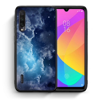 Θήκη Xiaomi Mi A3 Blue Sky Galaxy από τη Smartfits με σχέδιο στο πίσω μέρος και μαύρο περίβλημα | Xiaomi Mi A3 Blue Sky Galaxy case with colorful back and black bezels