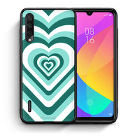 Thumbnail for Θήκη Xiaomi Mi A3 Green Hearts από τη Smartfits με σχέδιο στο πίσω μέρος και μαύρο περίβλημα | Xiaomi Mi A3 Green Hearts case with colorful back and black bezels