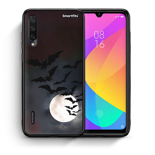 Θήκη Xiaomi Mi A3 Halloween Bat Night από τη Smartfits με σχέδιο στο πίσω μέρος και μαύρο περίβλημα | Xiaomi Mi A3 Halloween Bat Night case with colorful back and black bezels