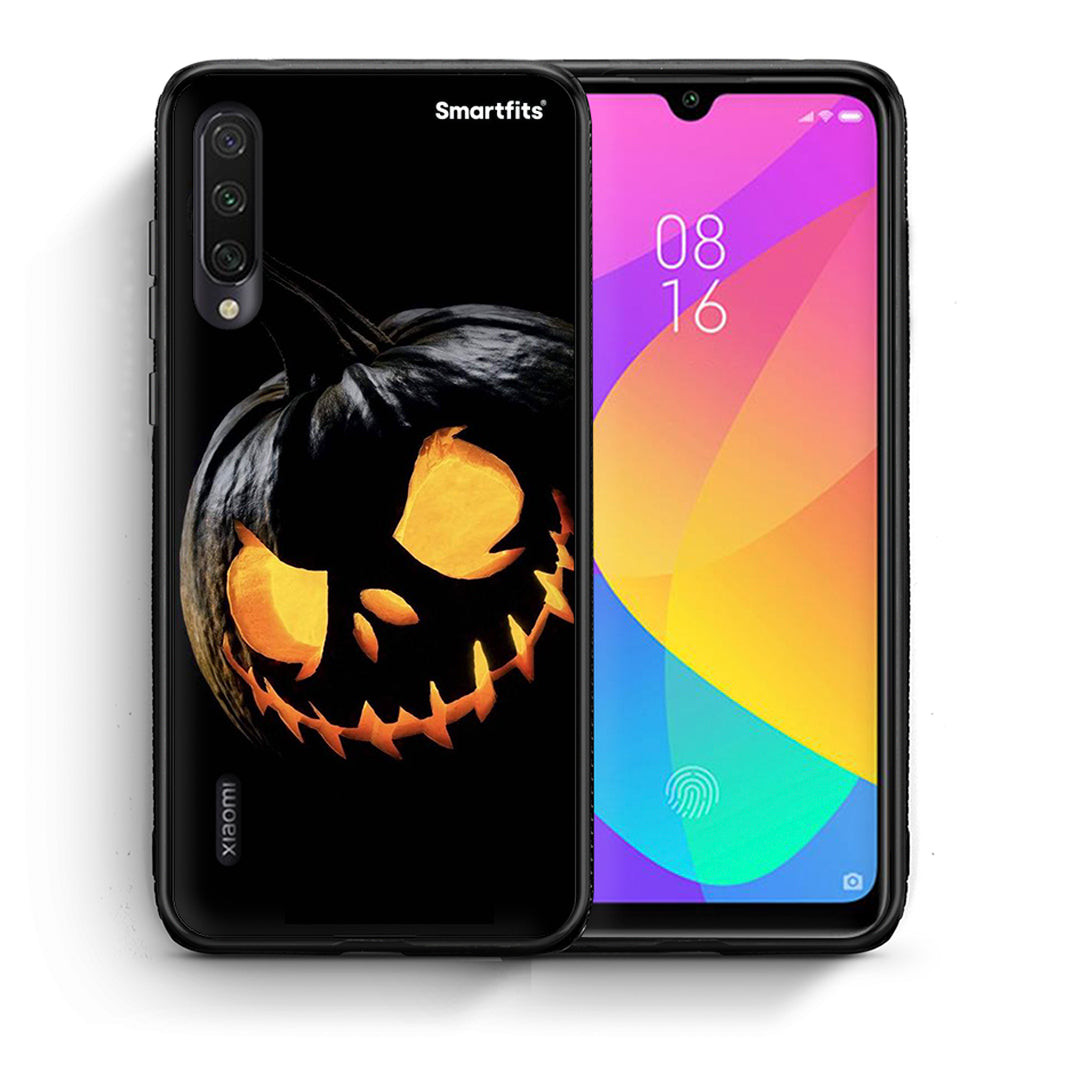 Θήκη Xiaomi Mi A3 Halloween Scary Pumpkin από τη Smartfits με σχέδιο στο πίσω μέρος και μαύρο περίβλημα | Xiaomi Mi A3 Halloween Scary Pumpkin case with colorful back and black bezels