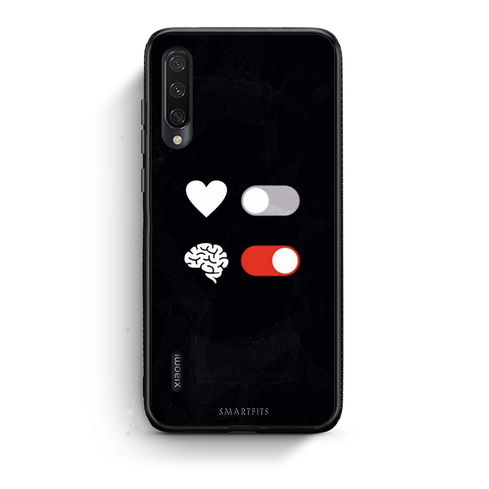 Xiaomi Mi A3 Heart Vs Brain Θήκη Αγίου Βαλεντίνου από τη Smartfits με σχέδιο στο πίσω μέρος και μαύρο περίβλημα | Smartphone case with colorful back and black bezels by Smartfits