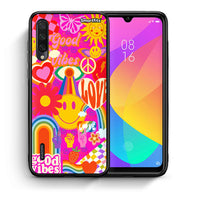 Thumbnail for Θήκη Xiaomi Mi A3 Hippie Love από τη Smartfits με σχέδιο στο πίσω μέρος και μαύρο περίβλημα | Xiaomi Mi A3 Hippie Love case with colorful back and black bezels