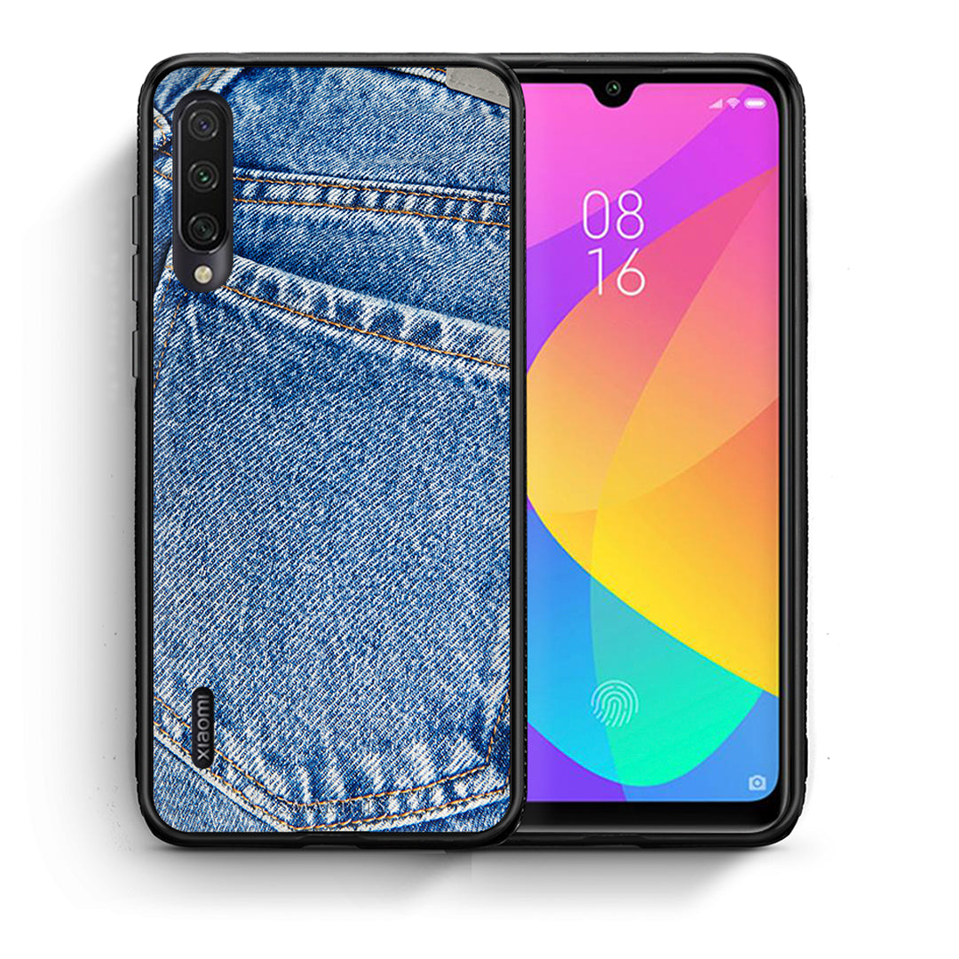 Θήκη Xiaomi Mi A3 Jeans Pocket από τη Smartfits με σχέδιο στο πίσω μέρος και μαύρο περίβλημα | Xiaomi Mi A3 Jeans Pocket case with colorful back and black bezels