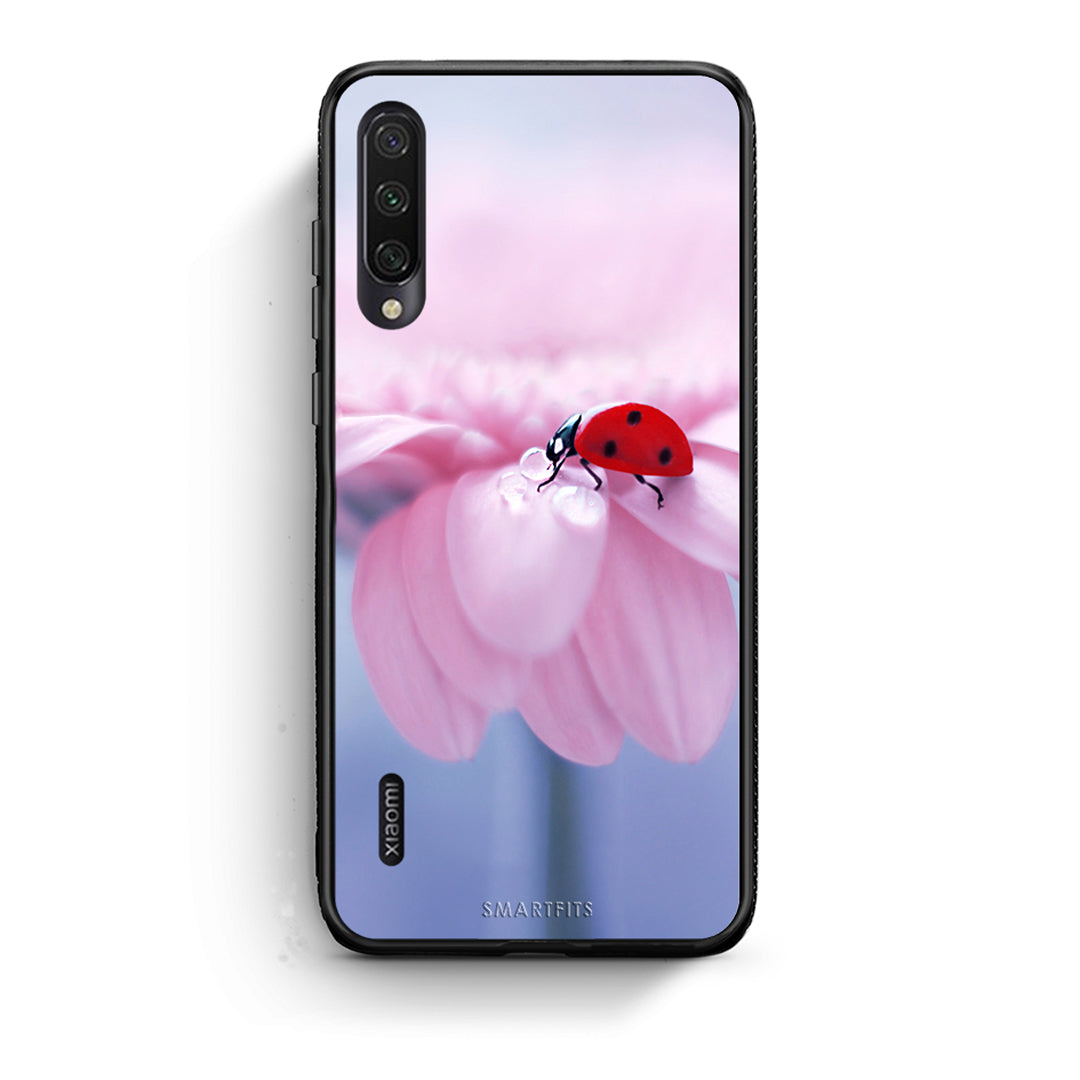 Xiaomi Mi A3 Ladybug Flower θήκη από τη Smartfits με σχέδιο στο πίσω μέρος και μαύρο περίβλημα | Smartphone case with colorful back and black bezels by Smartfits