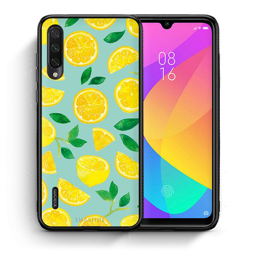 Θήκη Xiaomi Mi A3 Lemons από τη Smartfits με σχέδιο στο πίσω μέρος και μαύρο περίβλημα | Xiaomi Mi A3 Lemons case with colorful back and black bezels