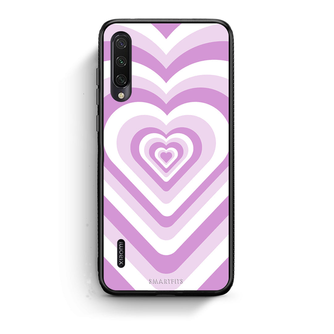 Xiaomi Mi A3 Lilac Hearts θήκη από τη Smartfits με σχέδιο στο πίσω μέρος και μαύρο περίβλημα | Smartphone case with colorful back and black bezels by Smartfits