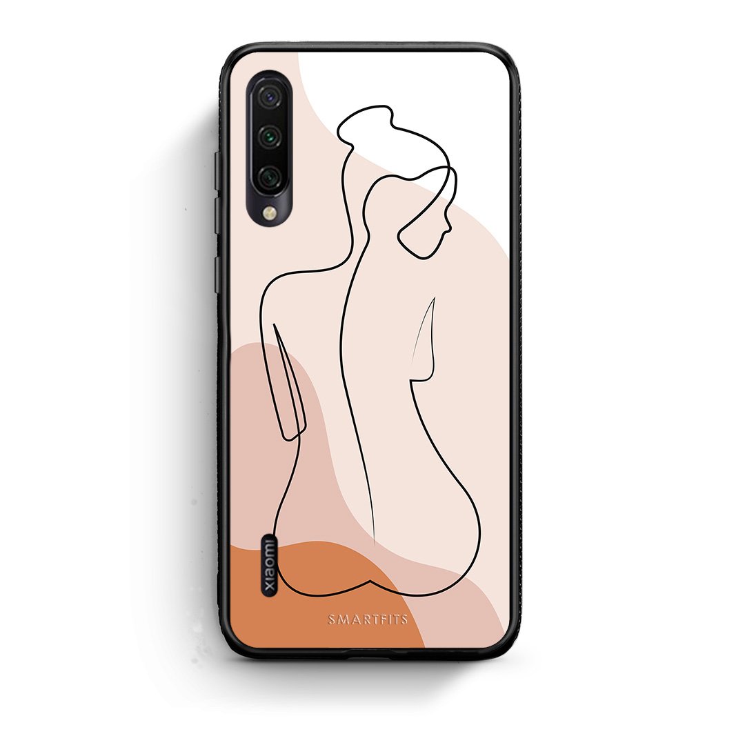 Xiaomi Mi A3 LineArt Woman θήκη από τη Smartfits με σχέδιο στο πίσω μέρος και μαύρο περίβλημα | Smartphone case with colorful back and black bezels by Smartfits