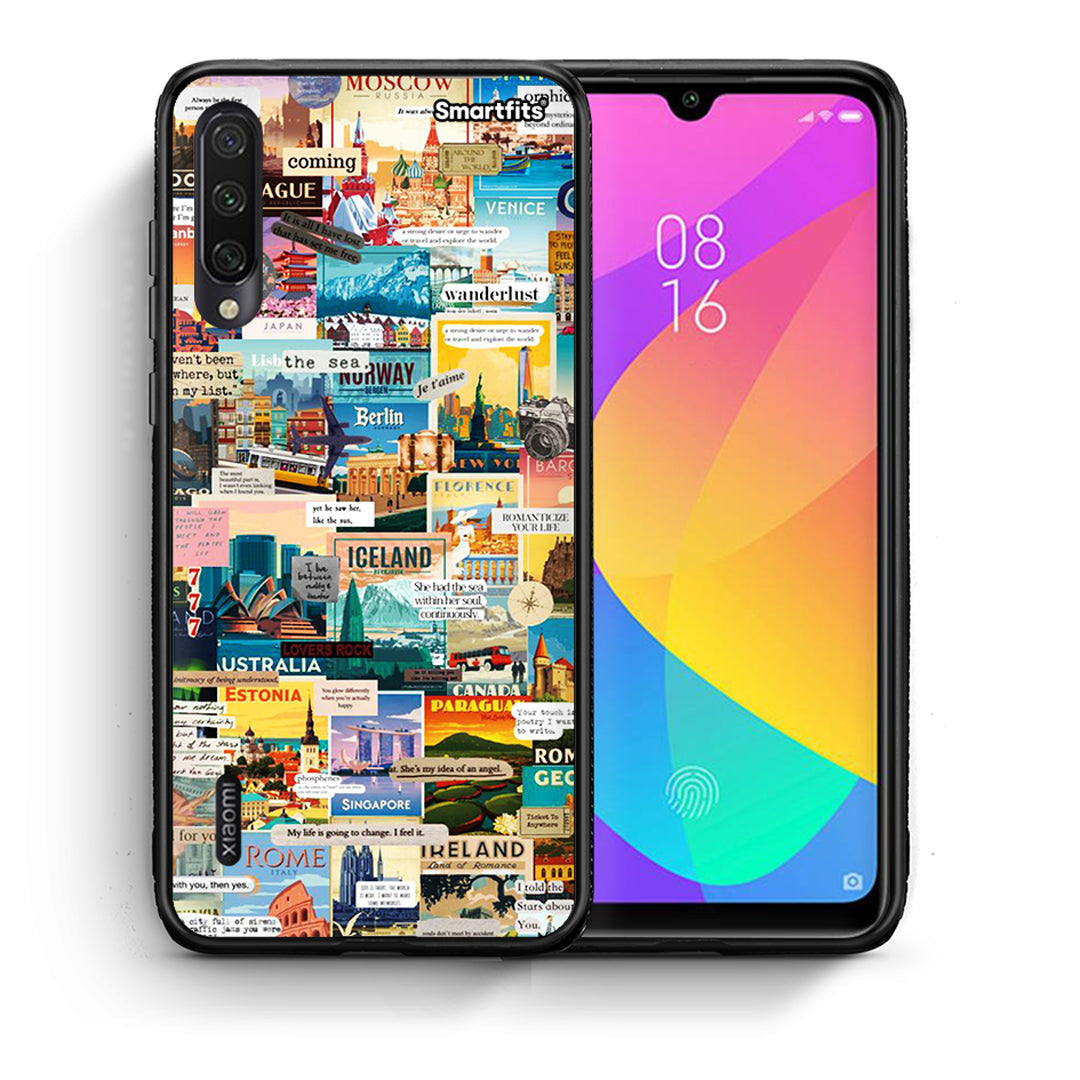 Θήκη Xiaomi Mi A3 Live To Travel από τη Smartfits με σχέδιο στο πίσω μέρος και μαύρο περίβλημα | Xiaomi Mi A3 Live To Travel case with colorful back and black bezels