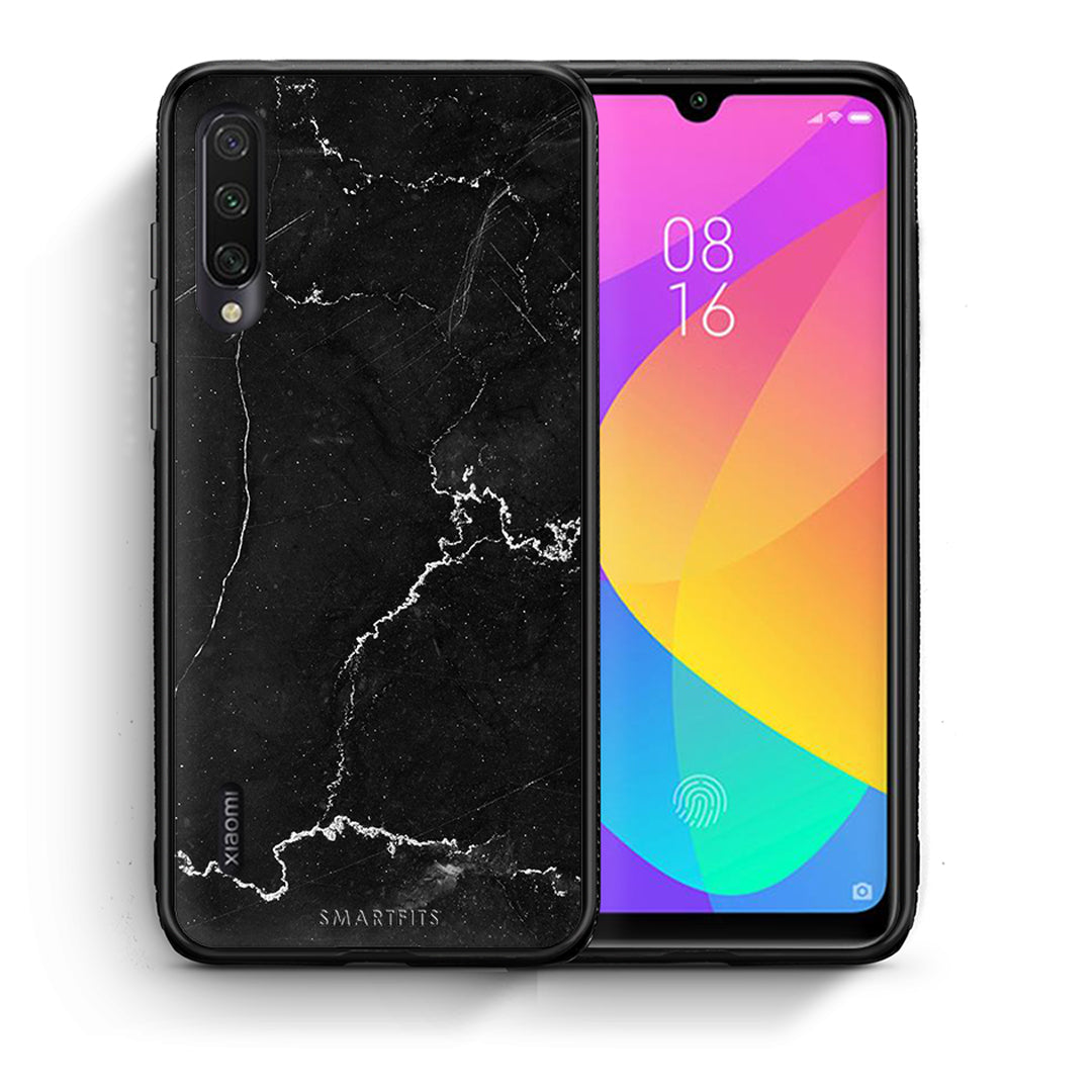 Θήκη Xiaomi Mi A3 Marble Black από τη Smartfits με σχέδιο στο πίσω μέρος και μαύρο περίβλημα | Xiaomi Mi A3 Marble Black case with colorful back and black bezels