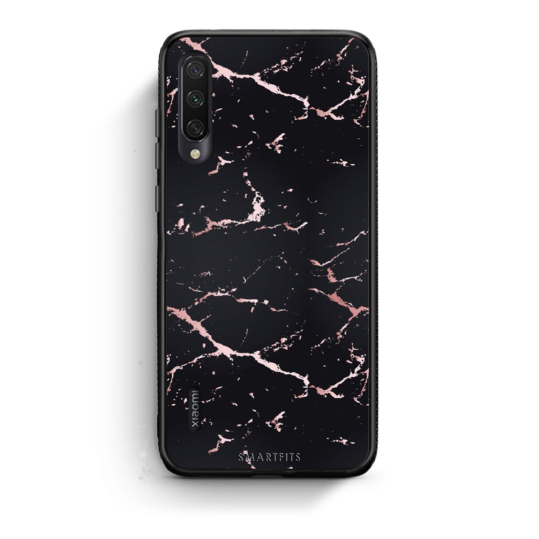 4 - Xiaomi Mi A3  Black Rosegold Marble case, cover, bumper