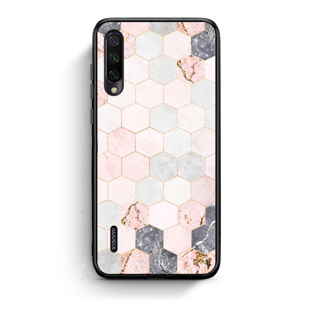 4 - Xiaomi Mi A3 Hexagon Pink Marble case, cover, bumper