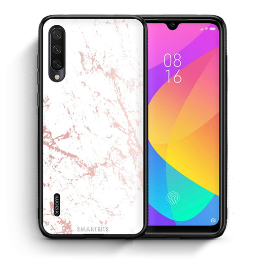 Θήκη Xiaomi Mi A3 Pink Splash Marble από τη Smartfits με σχέδιο στο πίσω μέρος και μαύρο περίβλημα | Xiaomi Mi A3 Pink Splash Marble case with colorful back and black bezels