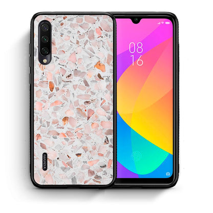 Θήκη Xiaomi Mi A3 Marble Terrazzo από τη Smartfits με σχέδιο στο πίσω μέρος και μαύρο περίβλημα | Xiaomi Mi A3 Marble Terrazzo case with colorful back and black bezels