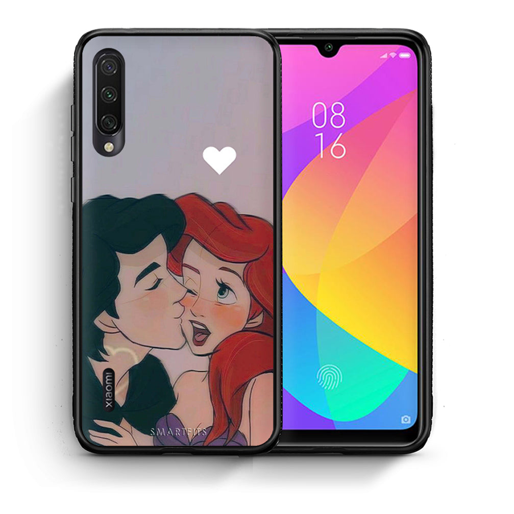 Θήκη Αγίου Βαλεντίνου Xiaomi Mi A3 Mermaid Love από τη Smartfits με σχέδιο στο πίσω μέρος και μαύρο περίβλημα | Xiaomi Mi A3 Mermaid Love case with colorful back and black bezels