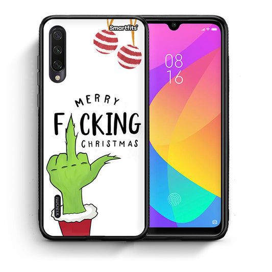 Θήκη Xiaomi Mi A3 Merry F Xmas από τη Smartfits με σχέδιο στο πίσω μέρος και μαύρο περίβλημα | Xiaomi Mi A3 Merry F Xmas case with colorful back and black bezels
