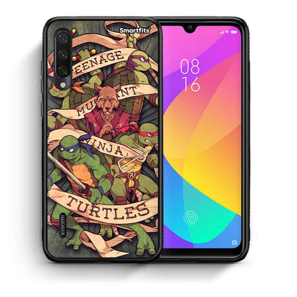 Θήκη Xiaomi Mi A3 Ninja Turtles από τη Smartfits με σχέδιο στο πίσω μέρος και μαύρο περίβλημα | Xiaomi Mi A3 Ninja Turtles case with colorful back and black bezels
