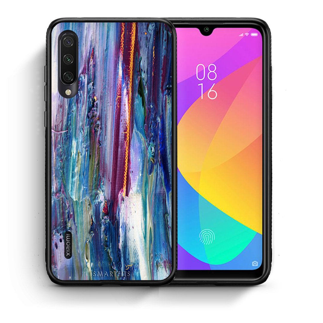 Θήκη Xiaomi Mi A3 Winter Paint από τη Smartfits με σχέδιο στο πίσω μέρος και μαύρο περίβλημα | Xiaomi Mi A3 Winter Paint case with colorful back and black bezels