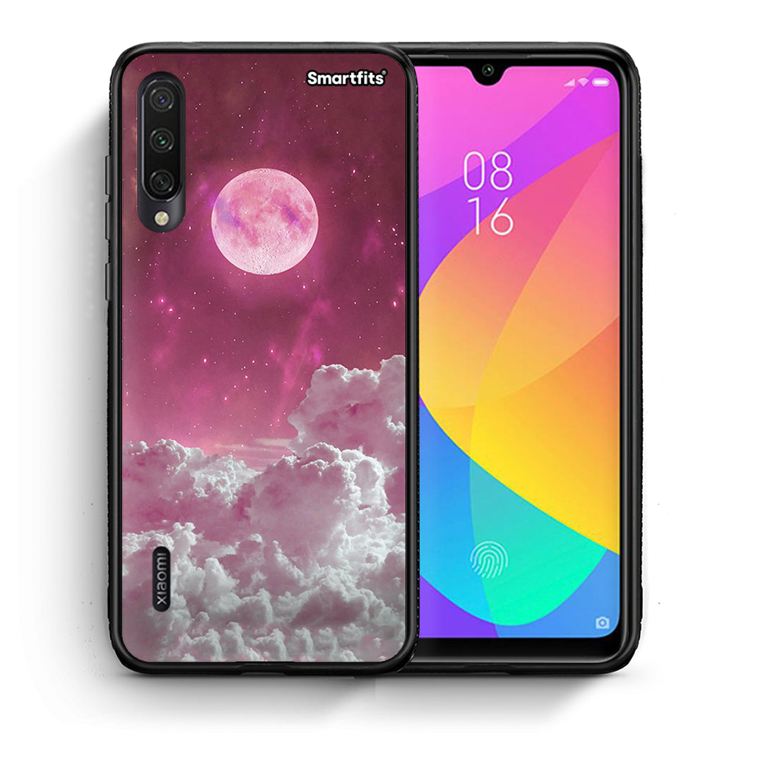 Θήκη Xiaomi Mi A3 Pink Moon από τη Smartfits με σχέδιο στο πίσω μέρος και μαύρο περίβλημα | Xiaomi Mi A3 Pink Moon case with colorful back and black bezels