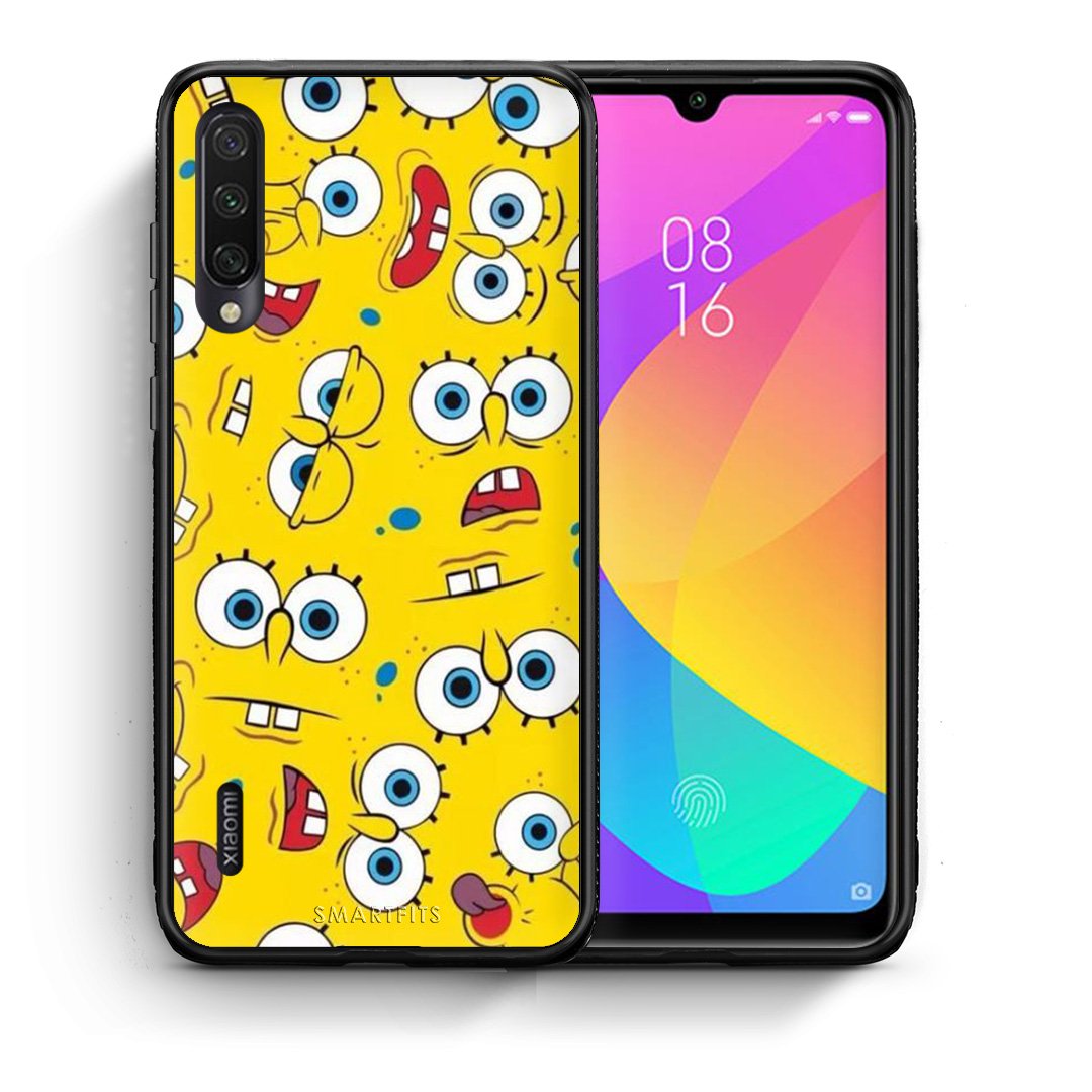 Θήκη Xiaomi Mi A3 Sponge PopArt από τη Smartfits με σχέδιο στο πίσω μέρος και μαύρο περίβλημα | Xiaomi Mi A3 Sponge PopArt case with colorful back and black bezels