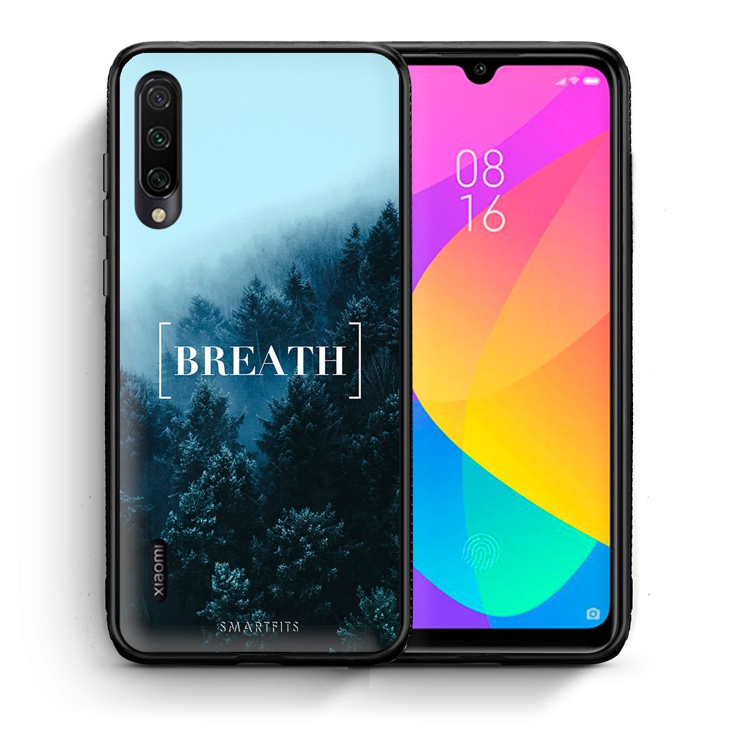 Θήκη Xiaomi Mi A3 Breath Quote από τη Smartfits με σχέδιο στο πίσω μέρος και μαύρο περίβλημα | Xiaomi Mi A3 Breath Quote case with colorful back and black bezels