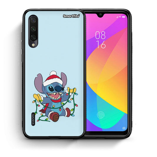 Θήκη Xiaomi Mi A3 Santa Stich από τη Smartfits με σχέδιο στο πίσω μέρος και μαύρο περίβλημα | Xiaomi Mi A3 Santa Stich case with colorful back and black bezels