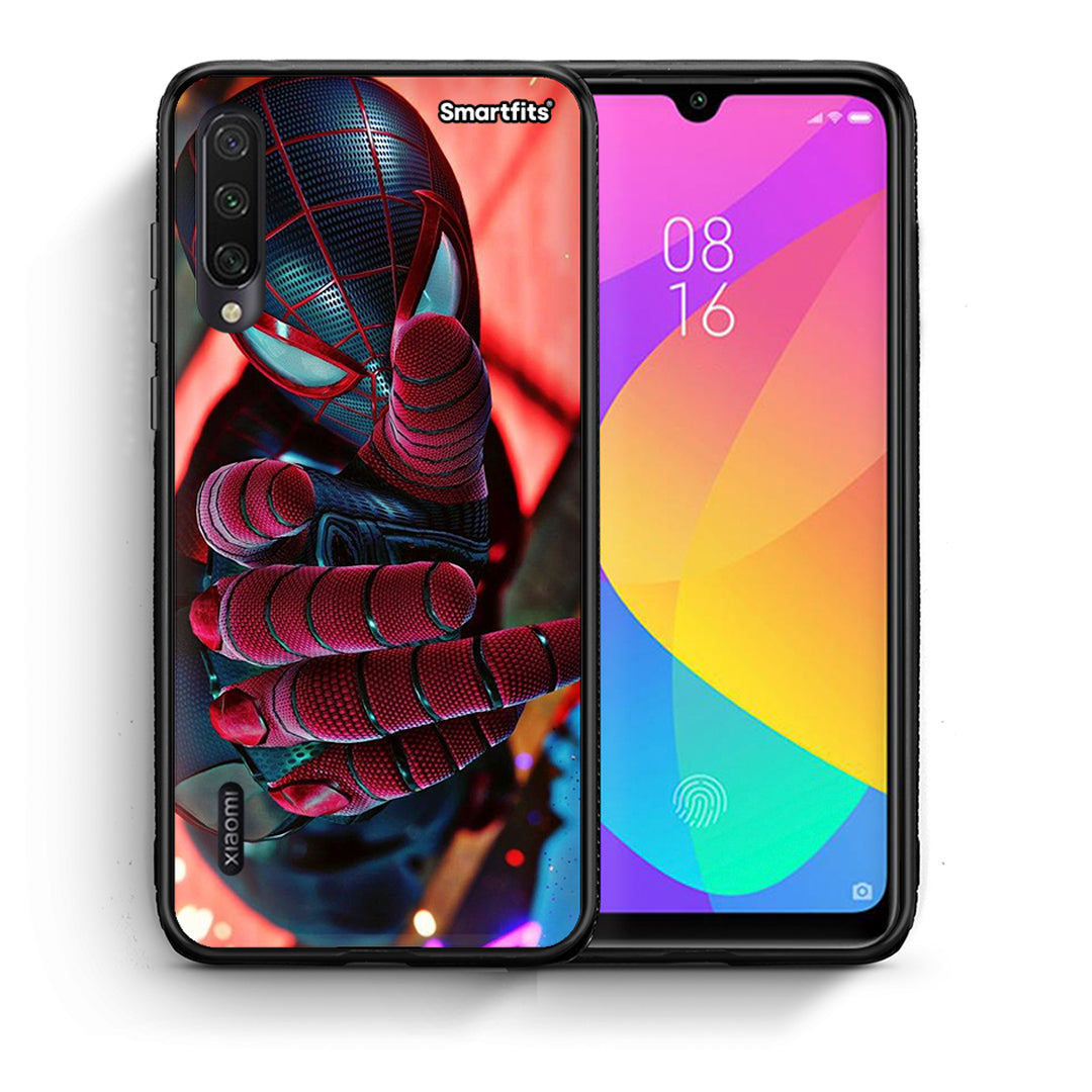 Θήκη Xiaomi Mi A3 Spider Hand από τη Smartfits με σχέδιο στο πίσω μέρος και μαύρο περίβλημα | Xiaomi Mi A3 Spider Hand case with colorful back and black bezels