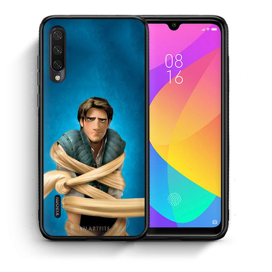Θήκη Αγίου Βαλεντίνου Xiaomi Mi A3 Tangled 1 από τη Smartfits με σχέδιο στο πίσω μέρος και μαύρο περίβλημα | Xiaomi Mi A3 Tangled 1 case with colorful back and black bezels