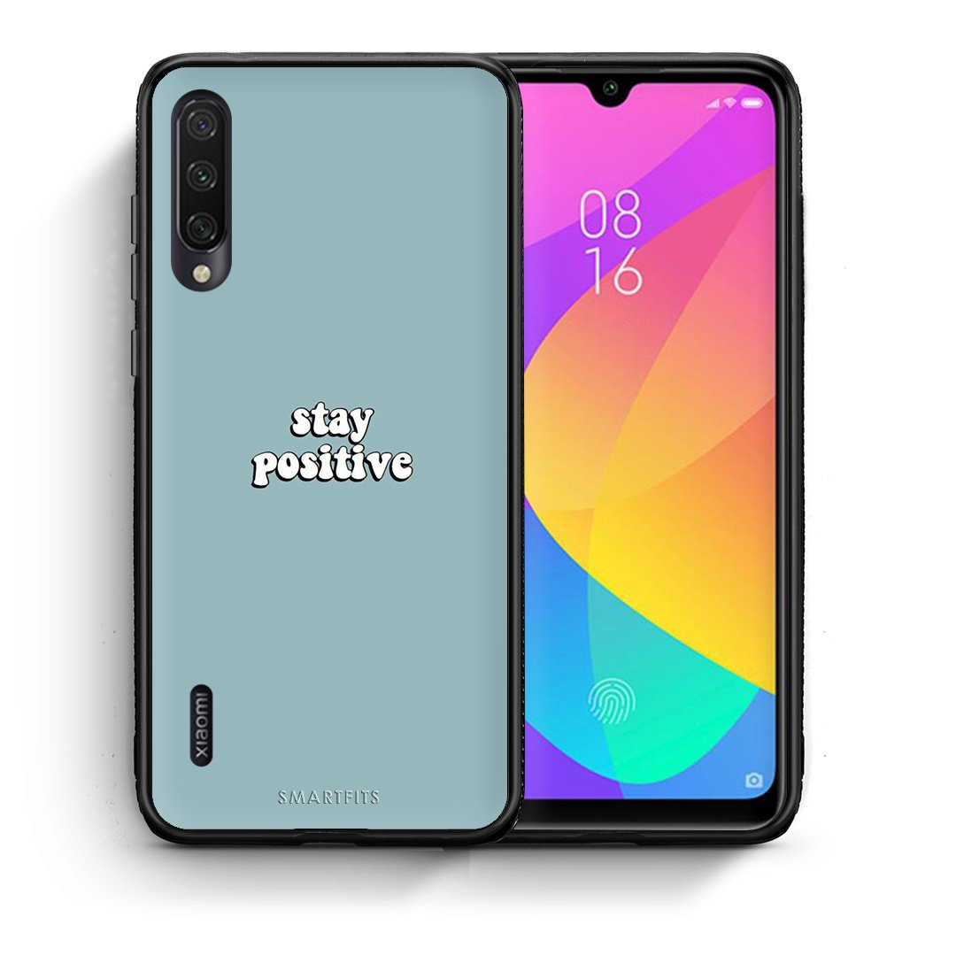 Θήκη Xiaomi Mi A3 Positive Text από τη Smartfits με σχέδιο στο πίσω μέρος και μαύρο περίβλημα | Xiaomi Mi A3 Positive Text case with colorful back and black bezels