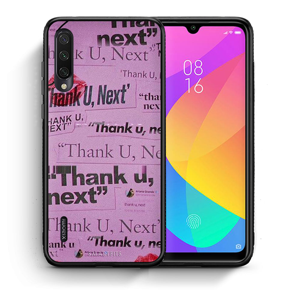 Θήκη Αγίου Βαλεντίνου Xiaomi Mi A3 Thank You Next από τη Smartfits με σχέδιο στο πίσω μέρος και μαύρο περίβλημα | Xiaomi Mi A3 Thank You Next case with colorful back and black bezels