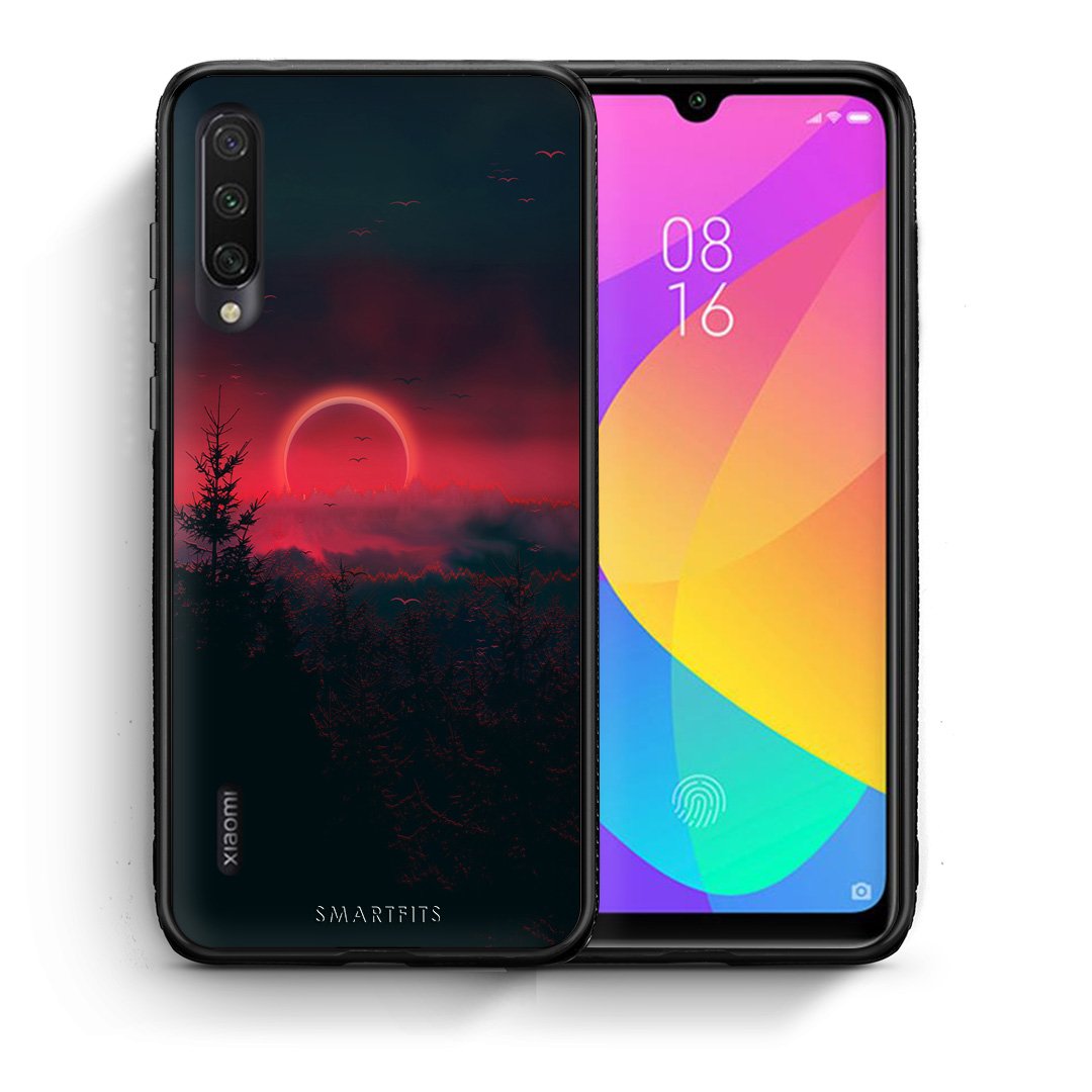 Θήκη Xiaomi Mi A3 Sunset Tropic από τη Smartfits με σχέδιο στο πίσω μέρος και μαύρο περίβλημα | Xiaomi Mi A3 Sunset Tropic case with colorful back and black bezels