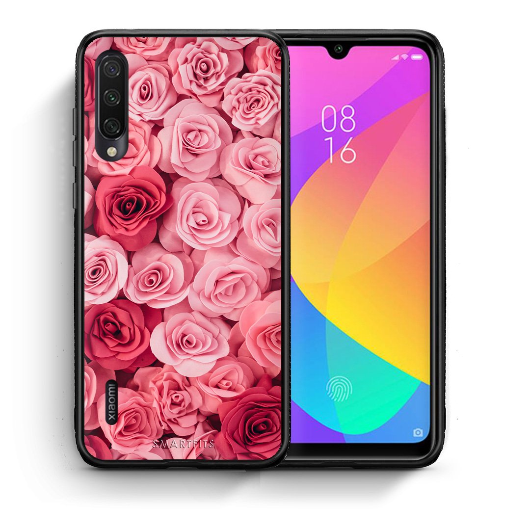 Θήκη Xiaomi Mi A3 RoseGarden Valentine από τη Smartfits με σχέδιο στο πίσω μέρος και μαύρο περίβλημα | Xiaomi Mi A3 RoseGarden Valentine case with colorful back and black bezels