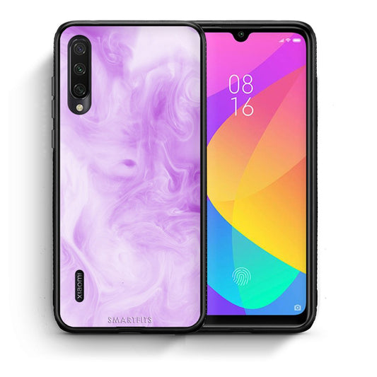 Θήκη Xiaomi Mi A3 Lavender Watercolor από τη Smartfits με σχέδιο στο πίσω μέρος και μαύρο περίβλημα | Xiaomi Mi A3 Lavender Watercolor case with colorful back and black bezels