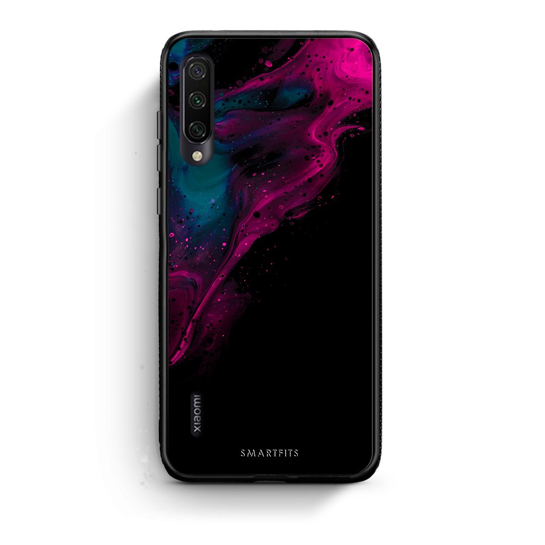 4 - Xiaomi Mi A3 Pink Black Watercolor case, cover, bumper