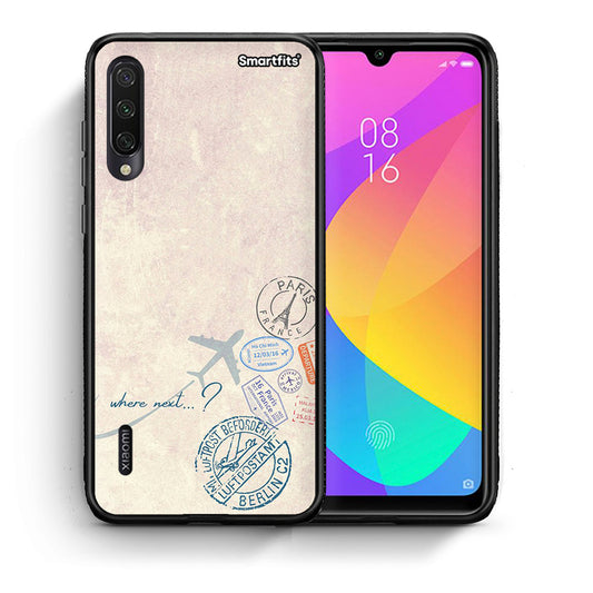 Θήκη Xiaomi Mi A3 Where Next από τη Smartfits με σχέδιο στο πίσω μέρος και μαύρο περίβλημα | Xiaomi Mi A3 Where Next case with colorful back and black bezels