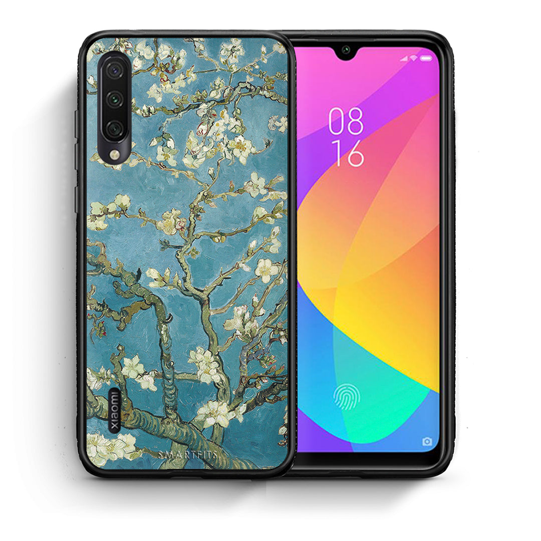 Θήκη Xiaomi Mi A3 White Blossoms από τη Smartfits με σχέδιο στο πίσω μέρος και μαύρο περίβλημα | Xiaomi Mi A3 White Blossoms case with colorful back and black bezels