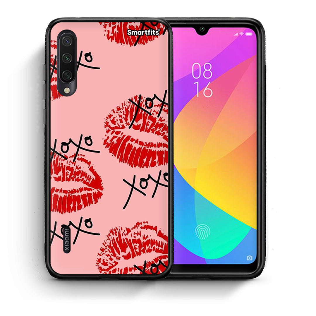 Θήκη Xiaomi Mi A3 XOXO Lips από τη Smartfits με σχέδιο στο πίσω μέρος και μαύρο περίβλημα | Xiaomi Mi A3 XOXO Lips case with colorful back and black bezels